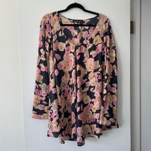 For Love & Lemons Mini Flowy Dress with Long Sleeves - Size Medium